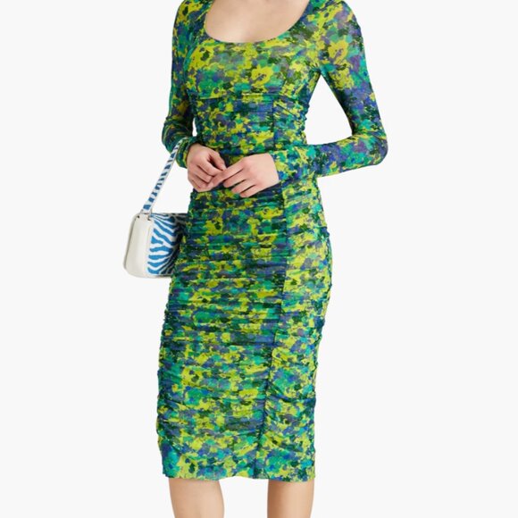 Ganni Green Long Sleeve Dress - Picture 2 of 2